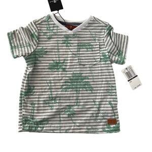 NEW 7 For All Mankind Striped Palm Tree Shirt